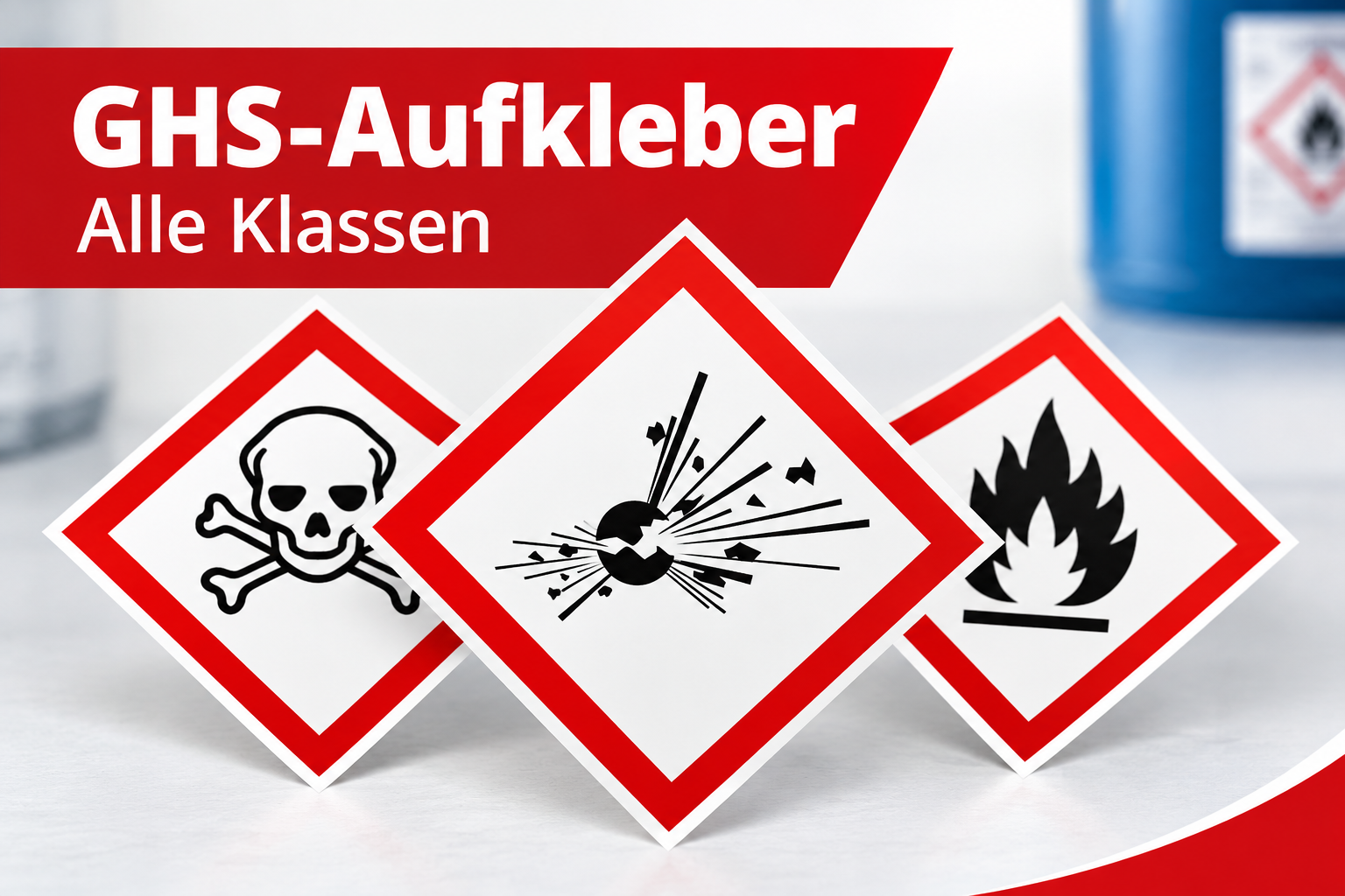 GHS Aufkleber 5x5 cm und 25 x 25 mm alle Klassen