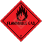 Preview: Hazard Label Class 2.1, 100x100 mm, PE film, FLAMMABLE GAS