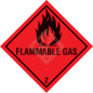 Preview: Gefahrgutaufkleber Klasse 2.1, 10x10 cm, Papier, FLAMMABLE GAS