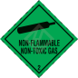 Preview: Hazard Label Class 2.2, 100x100 mm, PE film, NON-FLAMMABLE NON-TOXIC GAS