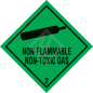 Preview: Hazard Label Class 2.2, 10x10 cm, Paperlabel, NON-FLAMMABLE NON-TOXIC GAS
