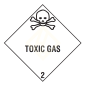 Preview: Gefahrgutaufkleber Klasse 2.3, 10x10 cm, PE-Folie, TOXIC GAS