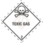 Preview: Hazard Label Class 2.3, 100x100 mm, PE film, TOXIC GAS