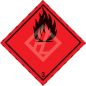 Preview: Gefahrgutaufkleber Klasse 3, 100x100 mm, PE-Folie