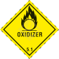 Preview: Gefahrgutaufkleber Klasse 5.1, 100x100 mm, PE-Folie, OXIDIZER