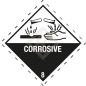 Preview: Hazard Label Class 8, 10x10 cm, Paperlabel, CORROSIVE