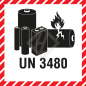 Preview: Batterielabel mit UN3480, 100x100 mm, Papieretikett