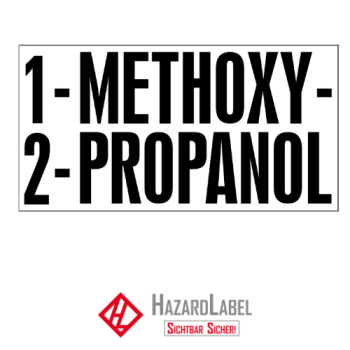 Aufkleber offizieller Gefahrstoffname 1-METHOXY-2-PROPANOL für UN 3092