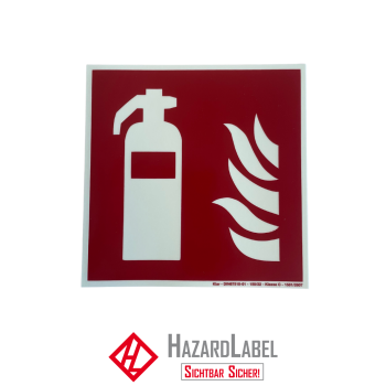 Brandschutzzeichen Feuerlöscher langnachleuchtend 150x150 mm