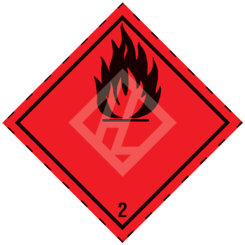 Hazard Label Class 2.1, 100x100 mm, PE film