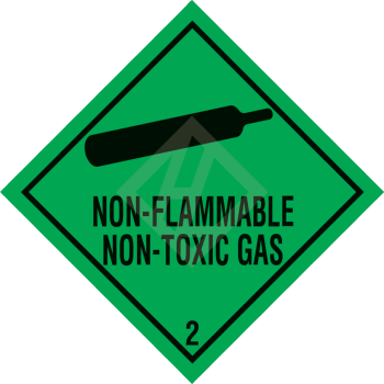 Gefahrgutaufkleber Klasse 2.2, 100x100 mm, Papier, NON-FLAMMABLE NON-TOXIC GAS