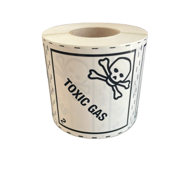 Hazard Label Class 2.3, 100x100 mm, PE film, TOXIC GAS