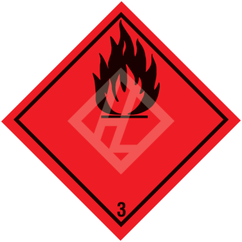 Gefahrgutaufkleber Klasse 3, 300x300 mm, PVC-Folie