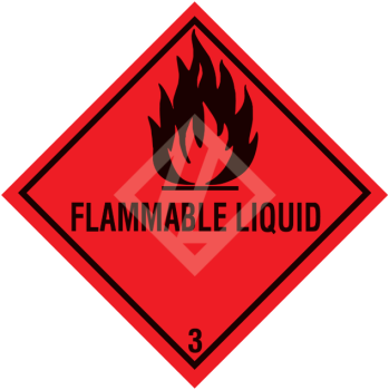 Hazard Label Class 3, 300x300 mm, PVC-film, FLAMMABLE LIQUID