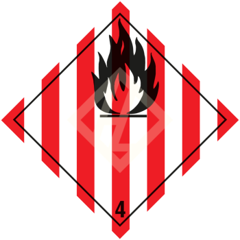 Gefahrgutaufkleber Klasse 4.1, 300x300 mm, PVC-Folie