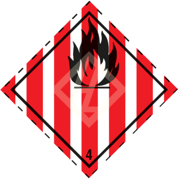 Gefahrgutaufkleber Klasse 4.1, 100x100 mm, PE-Folie