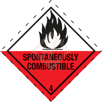 Gefahrgutaufkleber Klasse 4.2, 250x250 mm, PVC-Folie, SPONTANEOUSLY COMBUSTIBLE