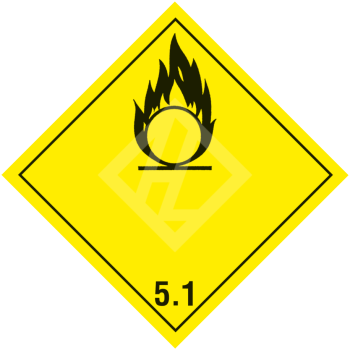 Gefahrgutaufkleber Klasse 5.1, 300x300 mm, PVC-Folie