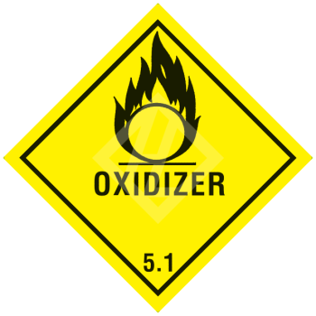 Gefahrgutaufkleber Klasse 5.1, 300x300 mm, PVC-Folie, OXIDIZER