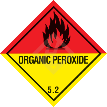 Gefahrgutaufkleber Klasse 5.2, 300x300 mm, PVC-Folie, ORGANIC PEROXIDES