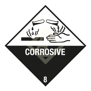 Gefahrgutaufkleber Klasse 8, 300x300 mm, PVC-Folie, CORROSIVE