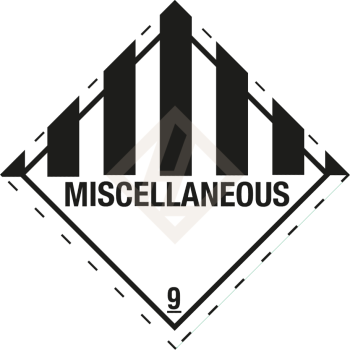 Gefahrgutaufkleber Klasse 9, 100x100 mm, PE-Folie, MISCELLANEOUS