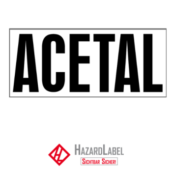Aufkleber offizieller Gefahrstoffname ACETAL für UN 1088