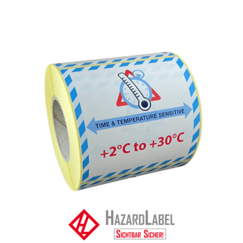 Time & Temperature +2 +30, 100x100 mm, 500 Stk., Papieretikett