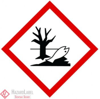 Gefahrstoffaufkleber GHS09 Umweltgefährlich Fisch Baum 5 x 5 cm auf PE-Folie