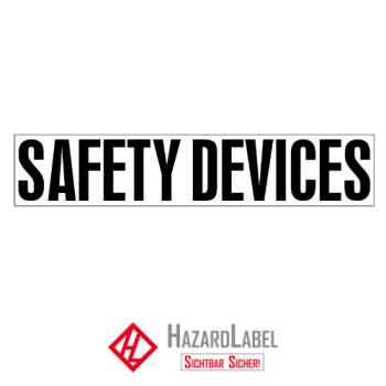 Aufkleber offizieller Gefahrstoffname SAFETY DEVICES für UN 3268
