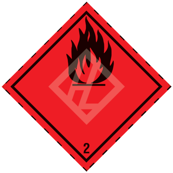 Hazard Label Class 2.1, 100x100 mm, PE film