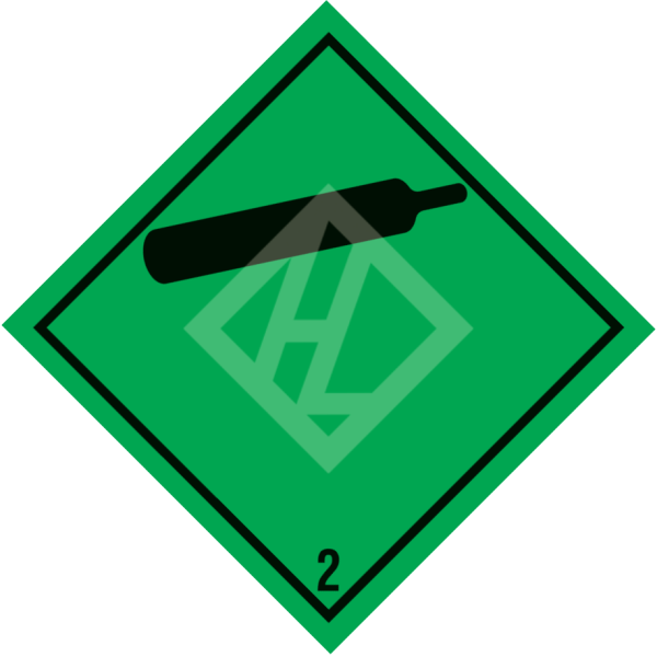 Gefahrgutaufkleber Klasse 2.2 Nicht entzündbare, nicht giftige Gase, 250x250 mm, PVC-Folie