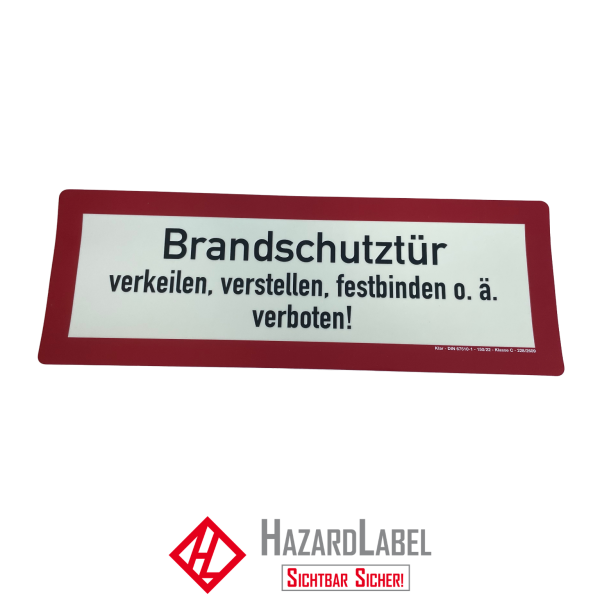 Brandschutztür verkeilen langnachleuchtend 105x297