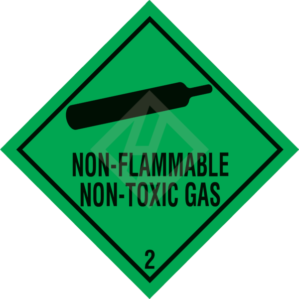 Gefahrgutaufkleber Klasse 2.2, 100x100 mm, Papier, NON-FLAMMABLE NON-TOXIC GAS