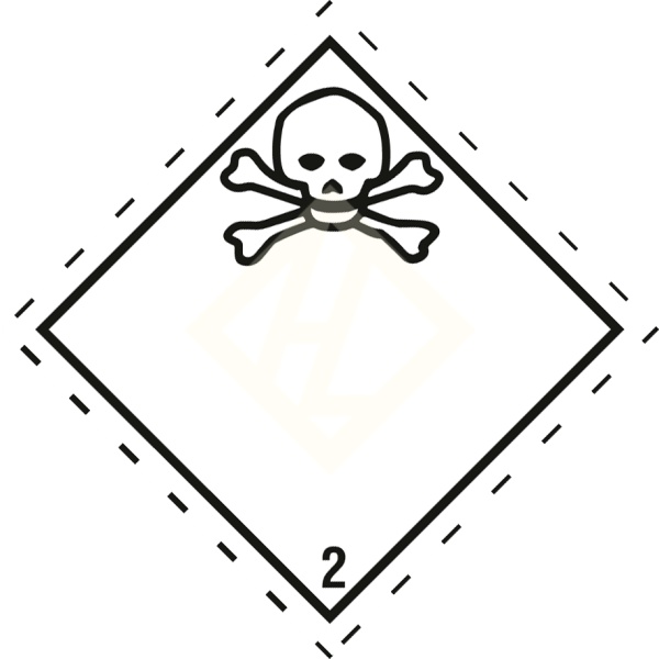 Gefahrgutaufkleber Klasse 2.3, 100x100 mm, PE-Folie