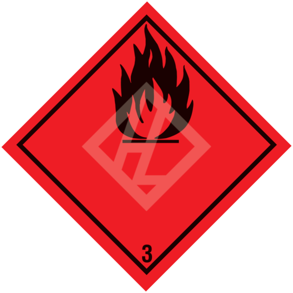 Gefahrgutaufkleber Klasse 3, 300x300 mm, PVC-Folie