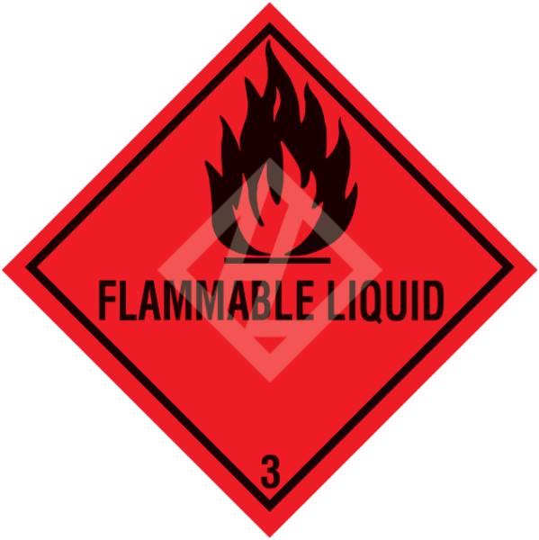Hazard Label Class 3, 300x300 mm, PVC-film, FLAMMABLE LIQUID