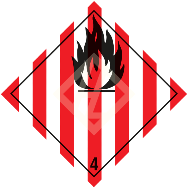 Gefahrgutaufkleber Klasse 4.1, 300x300 mm, PVC-Folie