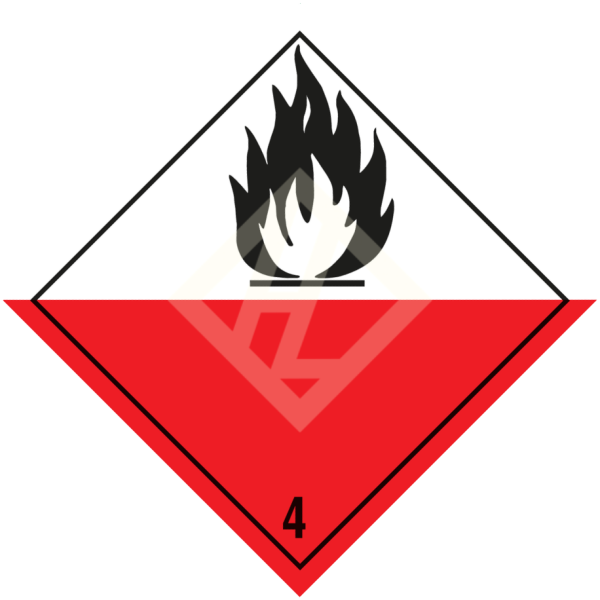 Gefahrgutaufkleber Klasse 4.2, 300x300 mm, PVC-Folie