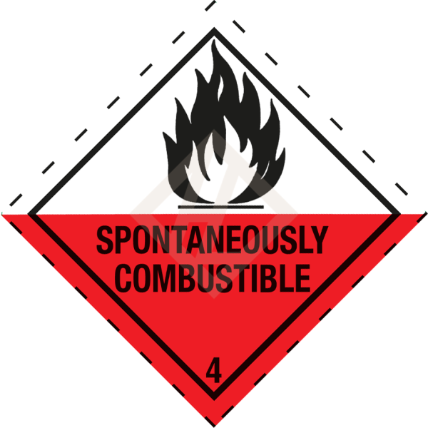 Gefahrgutaufkleber Klasse 4.2, 250x250 mm, PVC-Folie, SPONTANEOUSLY COMBUSTIBLE
