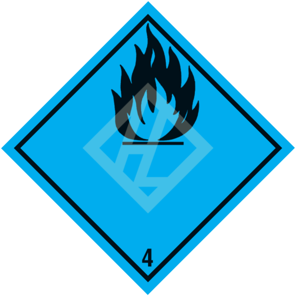 Gefahrgutaufkleber Klasse 4.3, 250x250 mm, PVC-Folie