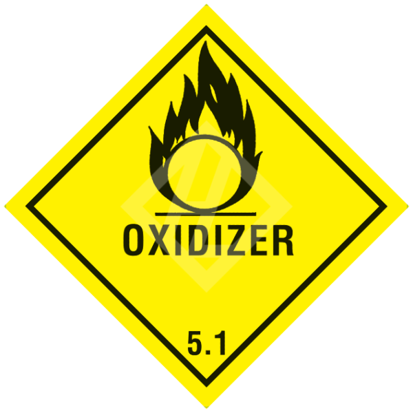 Gefahrgutaufkleber Klasse 5.1, 300x300 mm, PVC-Folie, OXIDIZER