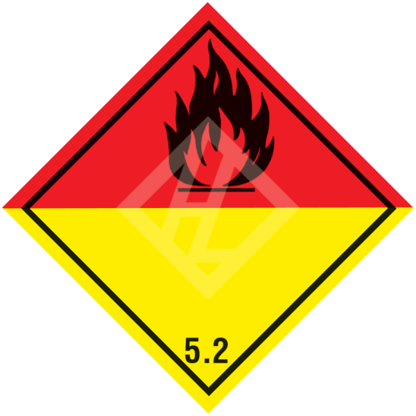 Hazard Label Class 5.2, 250x250 mm, PVC-Film