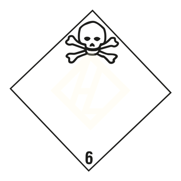 Gefahrgutaufkleber Klasse 6.1, 300x300 mm, PVC-Folie