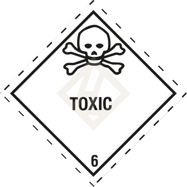 Gefahrgutaufkleber Klasse 6.1, 100x100 mm, PE-Folie, TOXIC