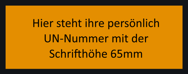 UN Zusatzaufkleber mit individuellen Eindruck, 120x300 mm PVC seewasserbeständig