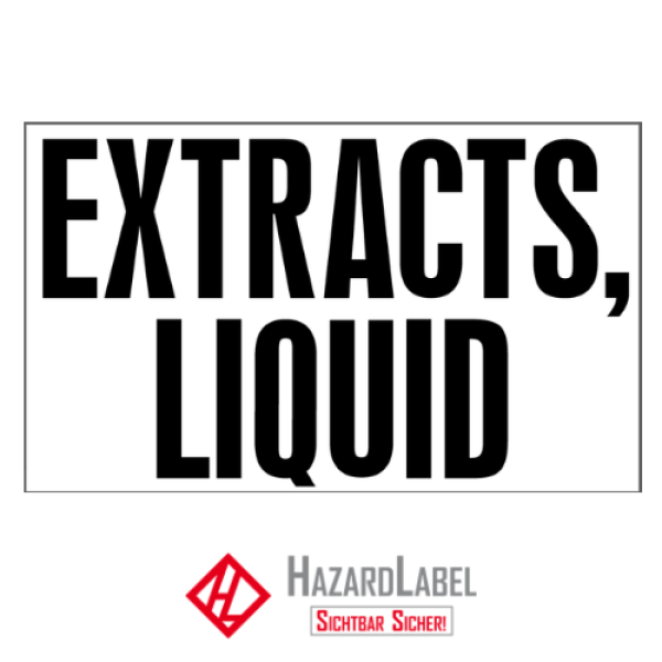 Aufkleber offizieller Gefahrstoffname EXTRACTS, LIQUID für UN 1197