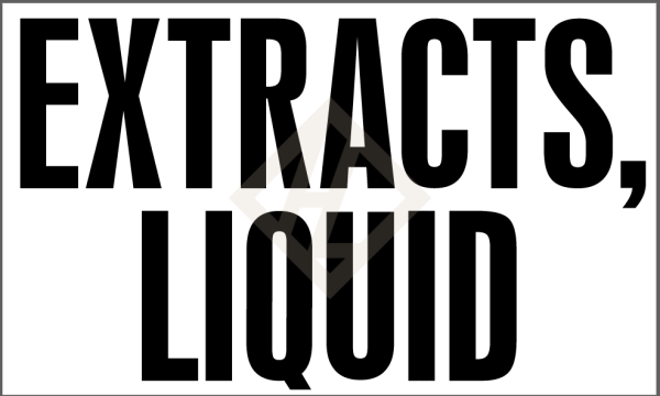 Aufkleber offizieller Gefahrstoffname EXTRACTS, LIQUID für UN 1197