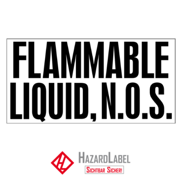 Aufkleber offizieller Gefahrstoffname FLAMMABLE LIQUID, N.O.S. für UN 1993