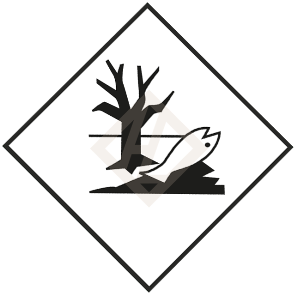 Gefahrgutaufkleber Fisch/Baum, 100x100 mm, PE-Folie